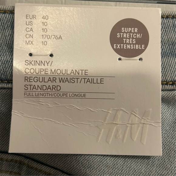 H&M Women's Skinny Jeans Size 10 Blue Super Stretch Denim 5-Pocket - Picture 6 of 8